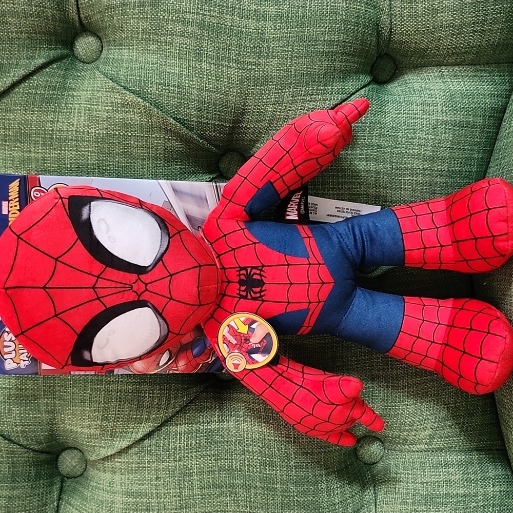 Marvel Superhero Talking Plush Spiderman Toy - Black and Red